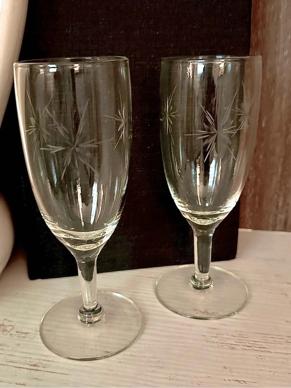 Vintage Susquehanna Six Point Star Sherry Glasses - MCM - Set of 8